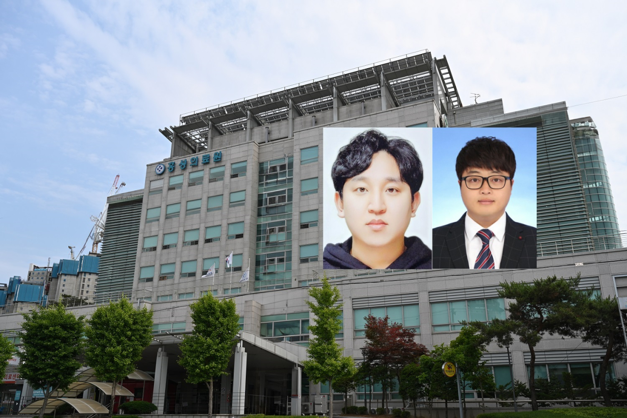 길가에 쓰러진 심정지 환자의 생명을 구한 홍성의료원 복현수(좌), 김동록(우) 직원.